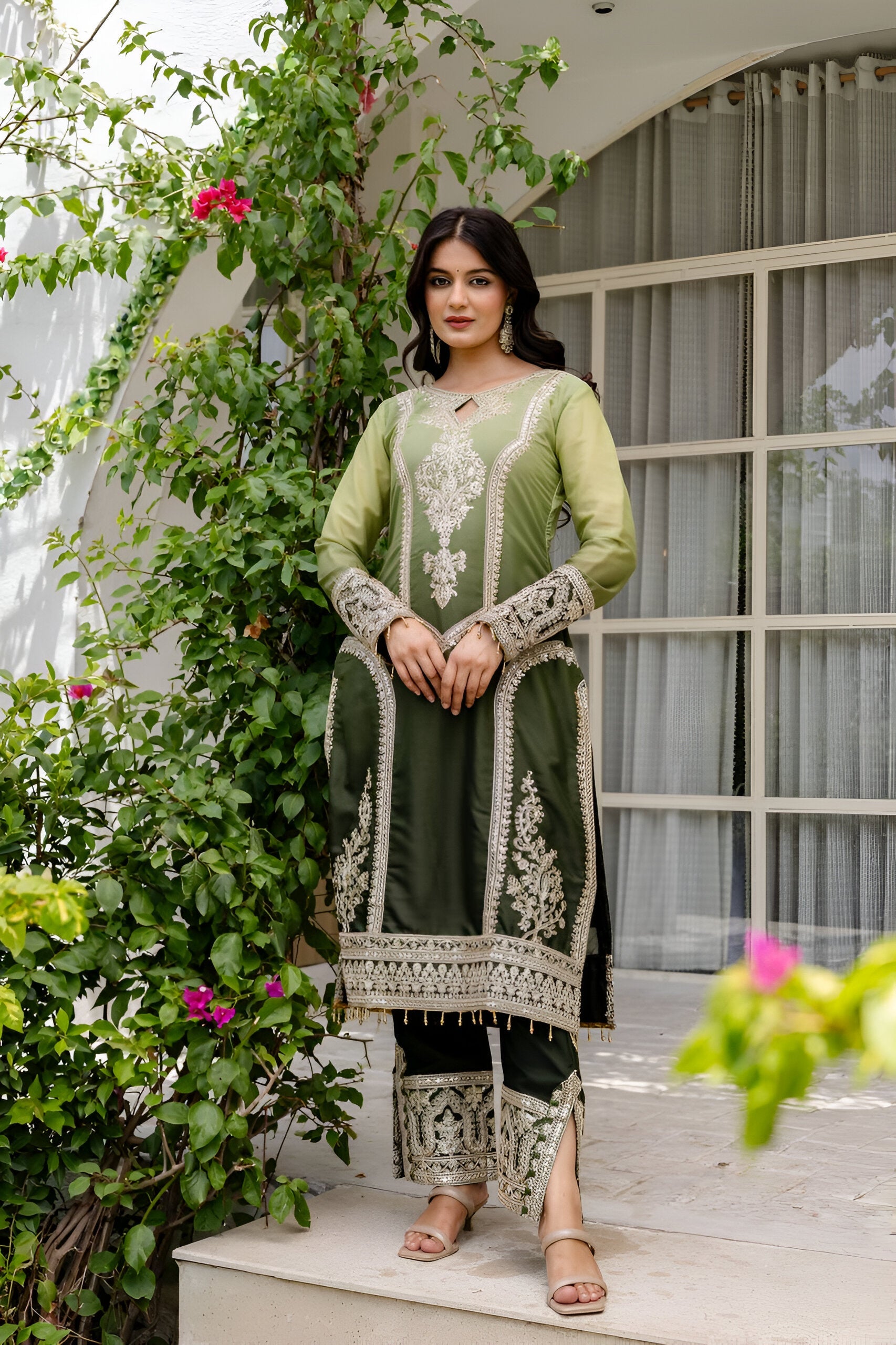 Lehenga Mart Designer Salwar Suit for Women or Girls - Pista Green