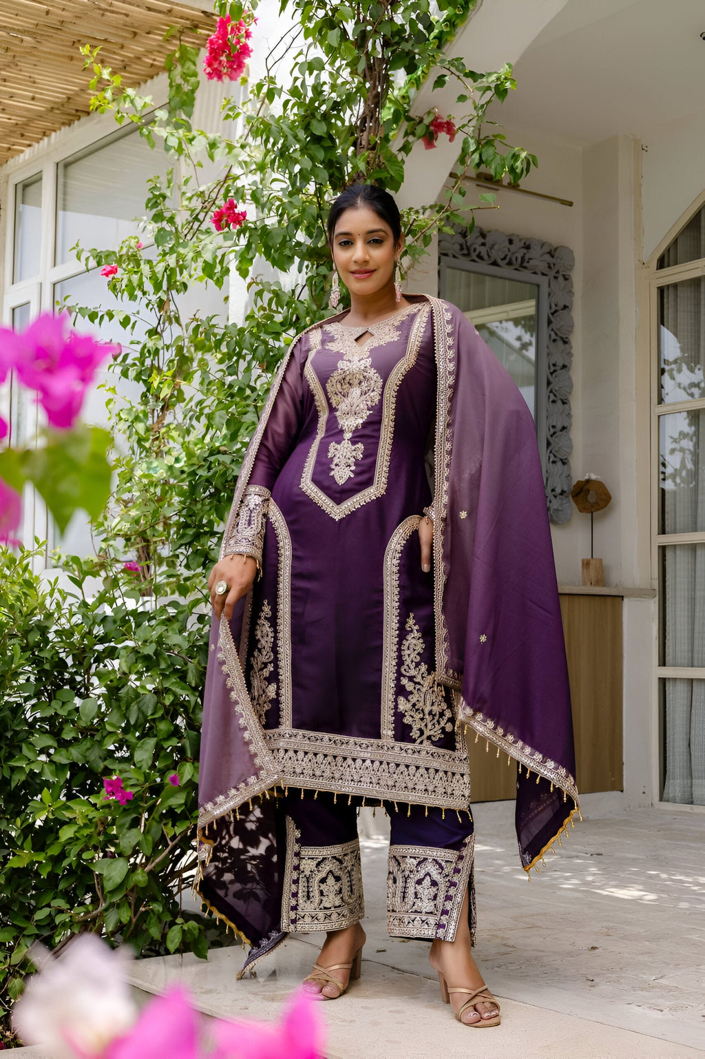 Lehenga Mart Designer Salwar Suit for Women or Girls - Purple