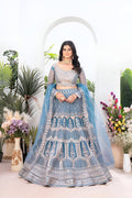 Lehenga Mart Designer Wedding Lehenga Choli For Women - Sky Blue