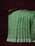 Leaf Green Coloured Block Print Semi Chanderi Saree By Gayathri Reddy Designer Studio