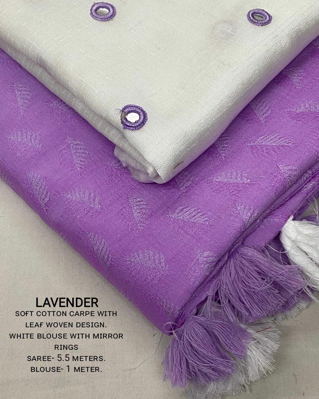 Lavender Poly Georgette Woven Design Saree with Unstitched Blouse - Hiral Fashion