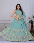 Lehenga Mart Designer Wedding Lehenga choli for Women - Firozi