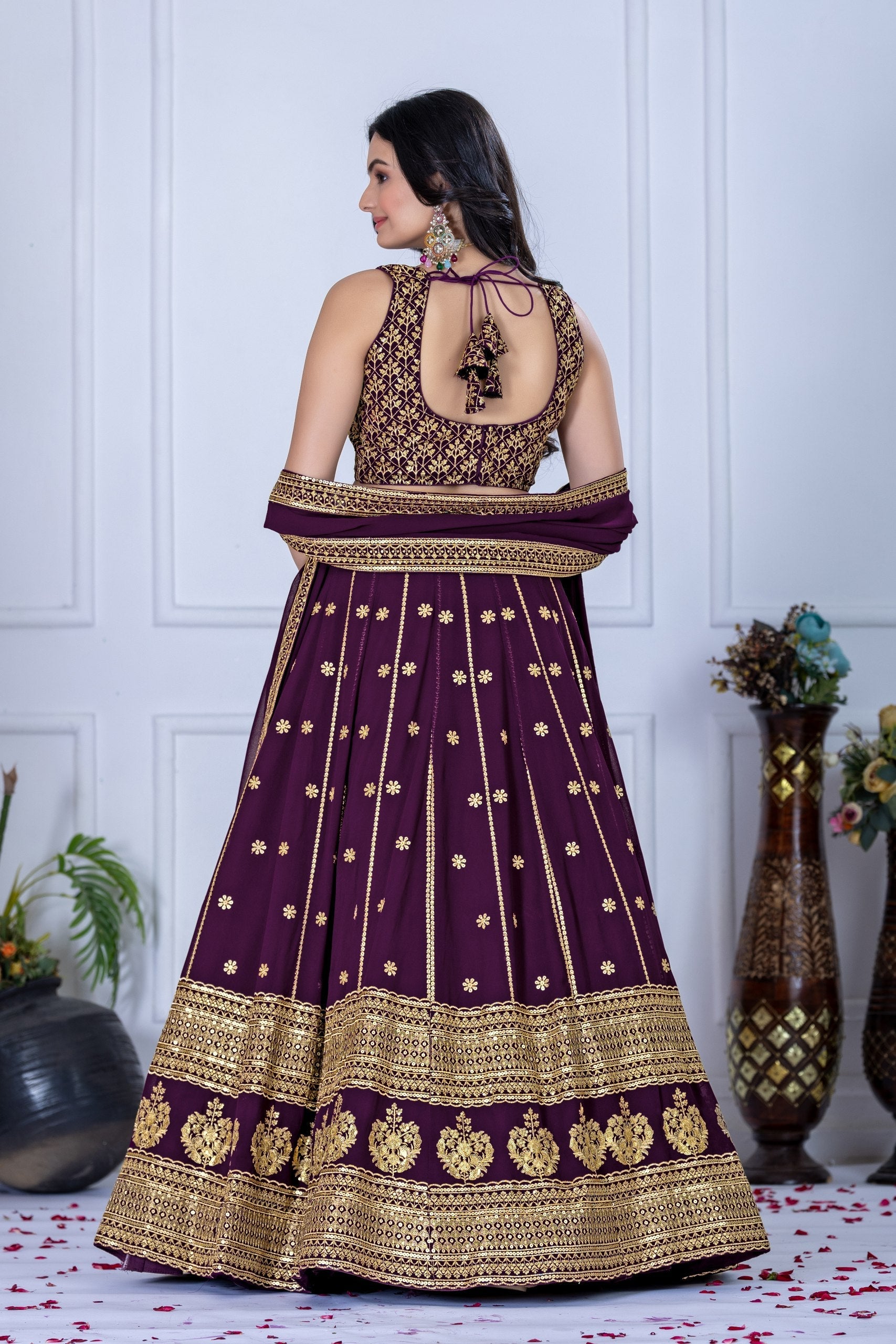 Lehenga Mart Designer Wedding Lehenga choli for Women - Wine