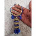 MS Fashion India Blue Threads With Jhumkas Gold Color Latkan Bangles