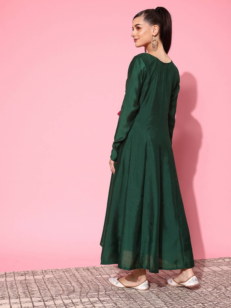 Ahalyaa Women's Traditional wear Ethnic Dress - Green