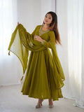 Joban Fashion Mehndi Kurta Set Georgette Sequence Embroidery Work