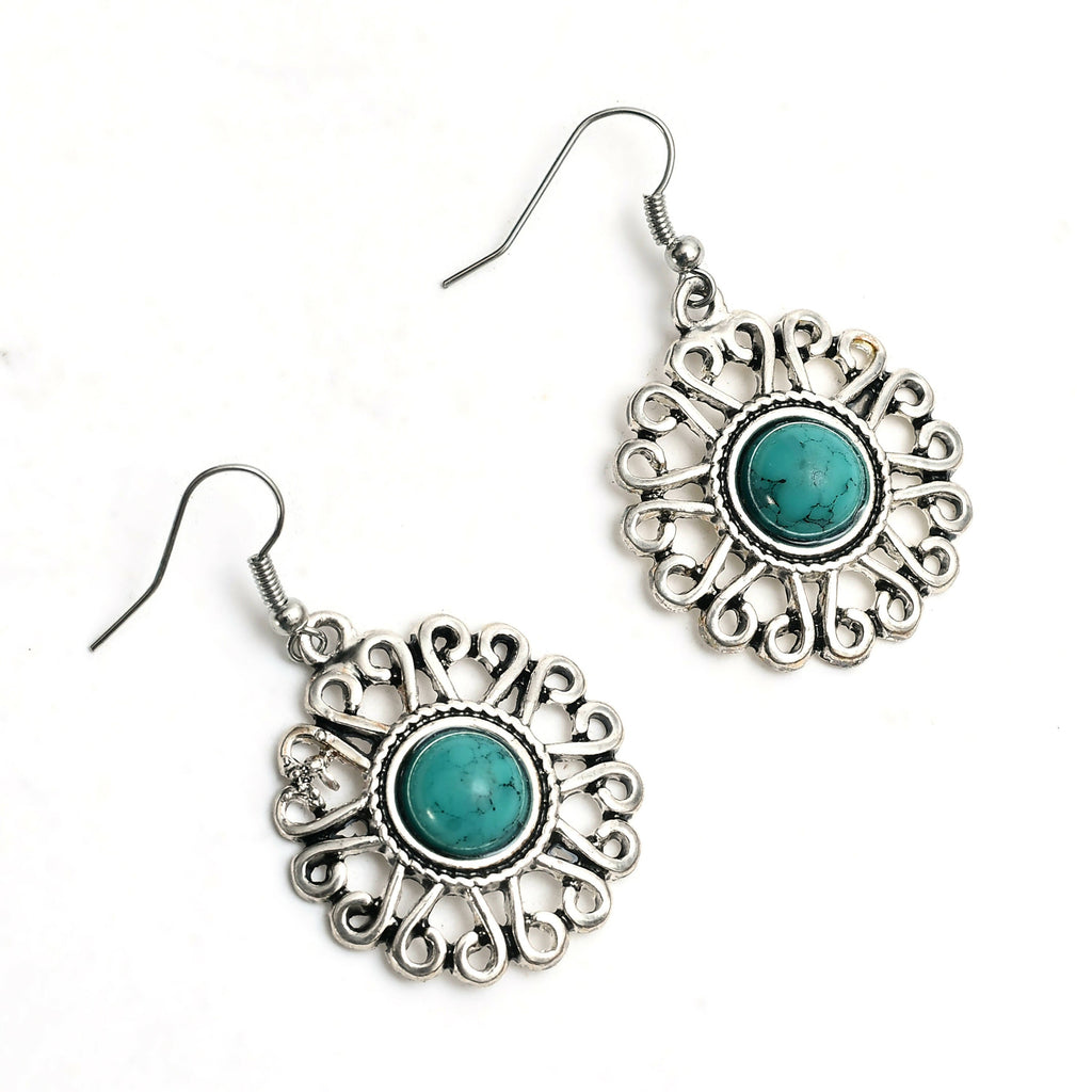 Mominos Fashion Johar Kamal Oxidised Silver-Plated Stone Work Necklace Handicraft