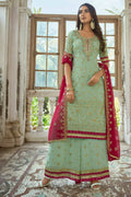 Sea Green Heavy Fox Georgette Embroidered Semi Stitched Suit - Dhvani