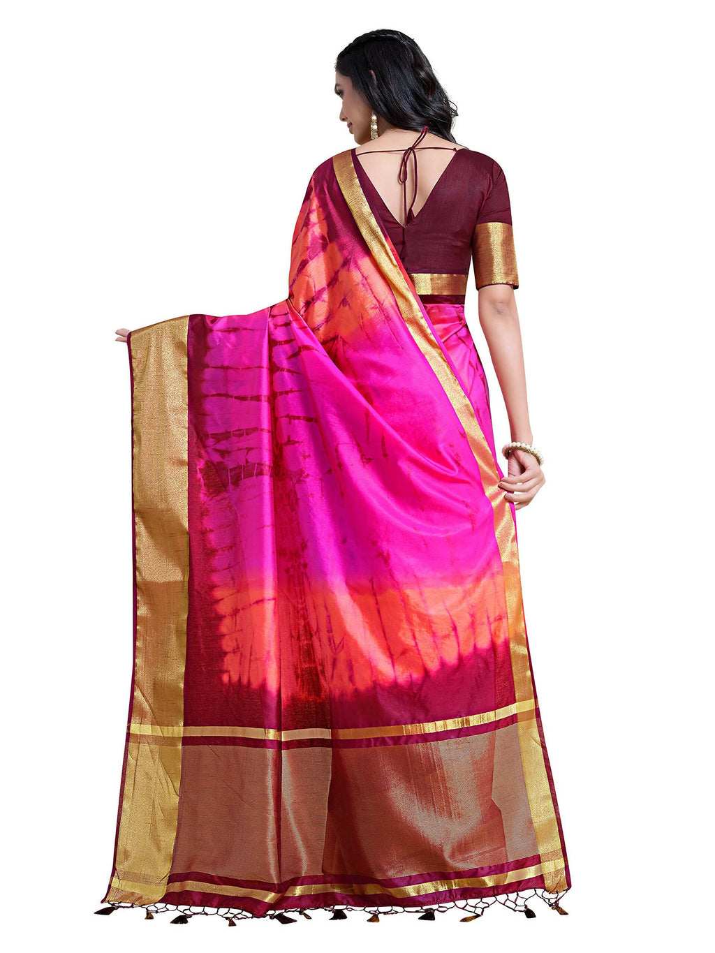 Mimosa Women's Banarasi Silk Multicolor Saree