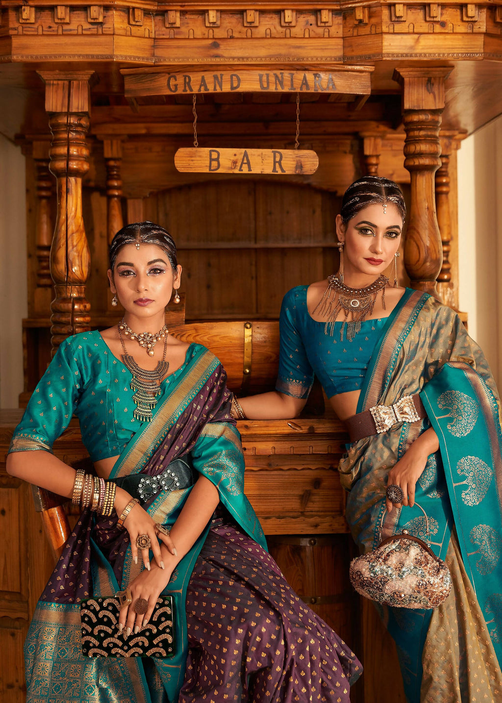 Wine Soft Banarasi Paithani Copper Zari Weaving Saree With Unstitched Blouse Piece - Jodha