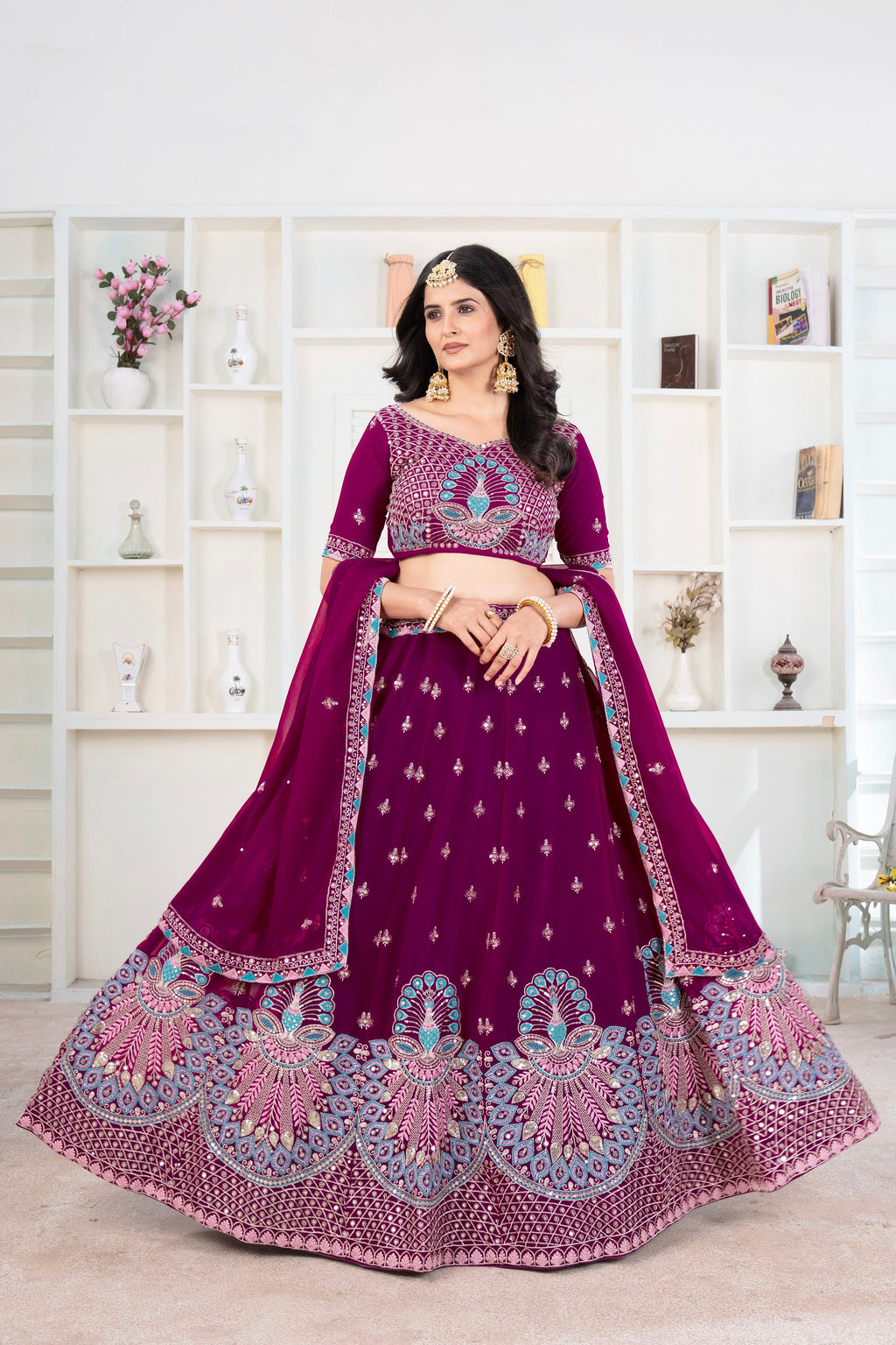 Lehenga Mart Designer Wedding Lehenga choli for Women - purple