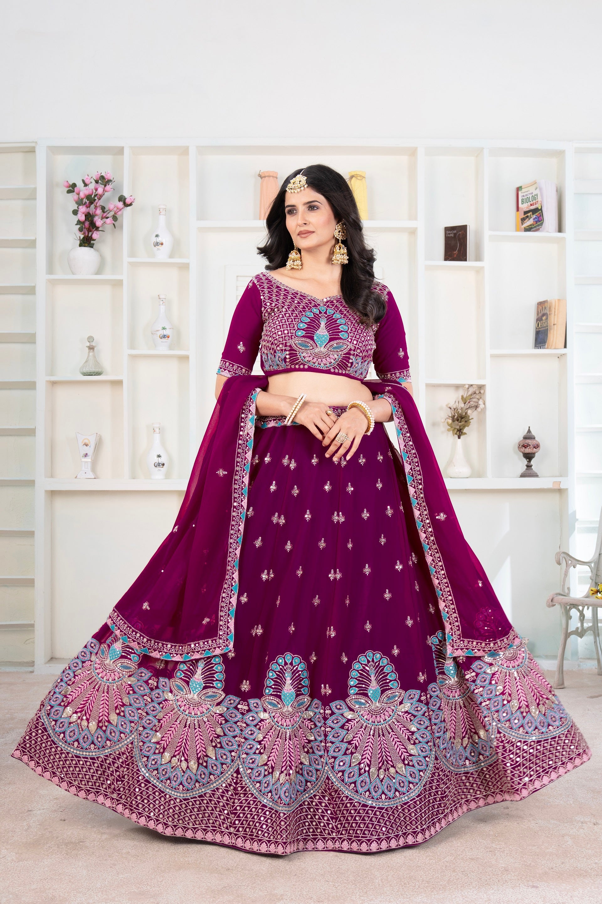 Lehenga Mart Designer Wedding Lehenga choli for Women - purple