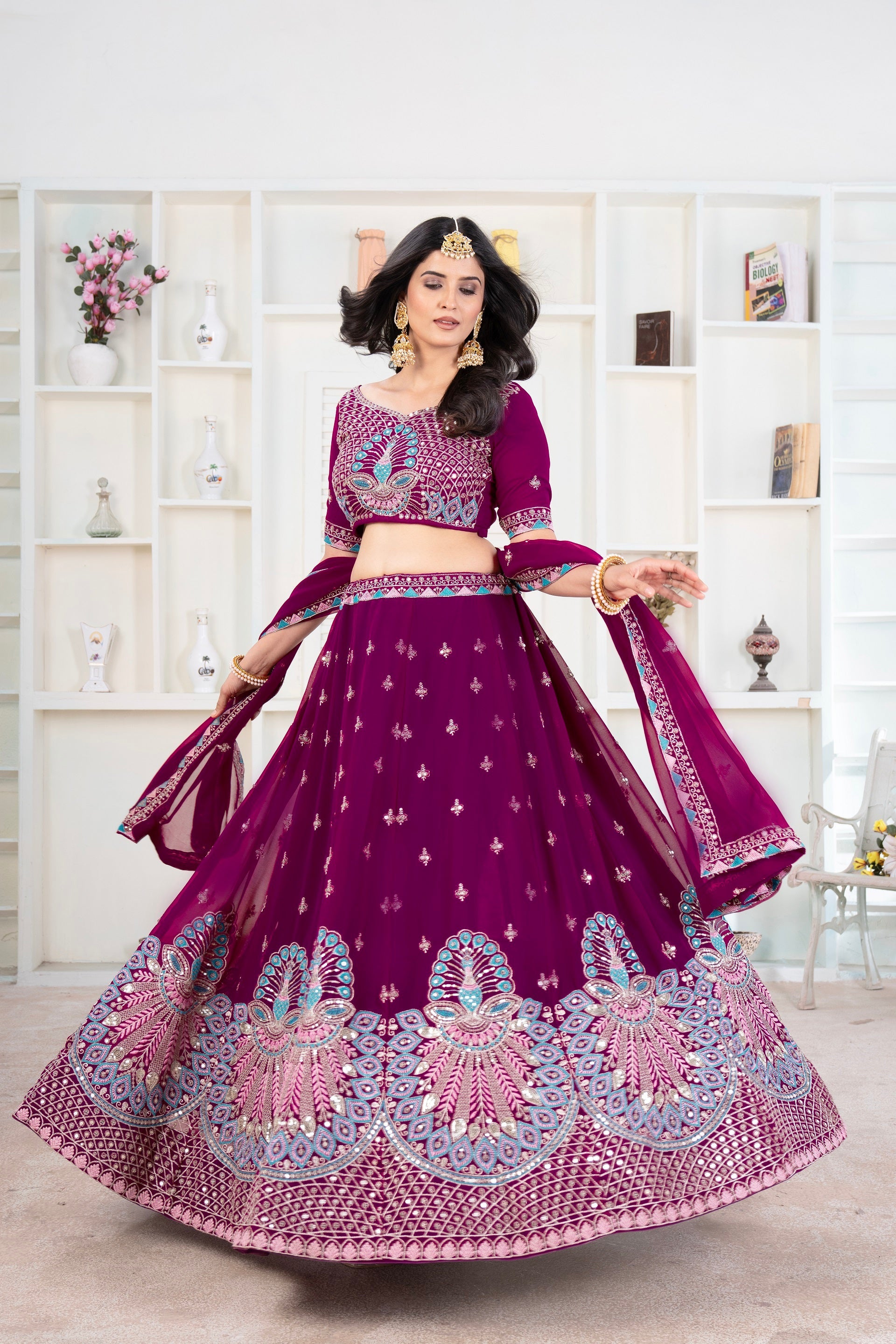 Lehenga Mart Designer Wedding Lehenga choli for Women - purple