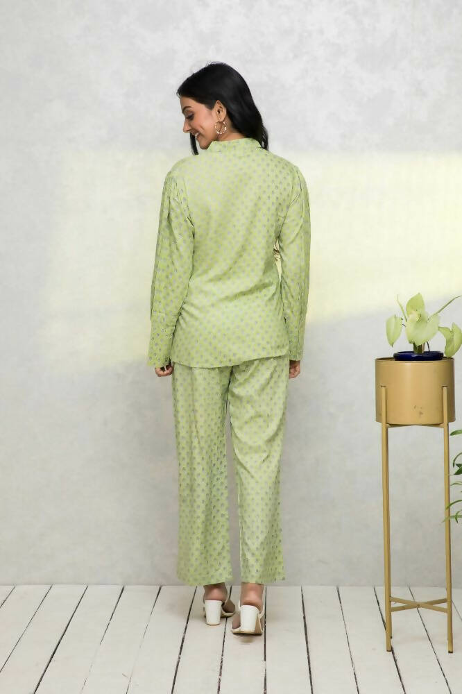 Myshka Women Green Printed Co-Ords