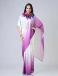 Vastranavya Purple & White Ready to Wear Floral Print Free Hand Saree