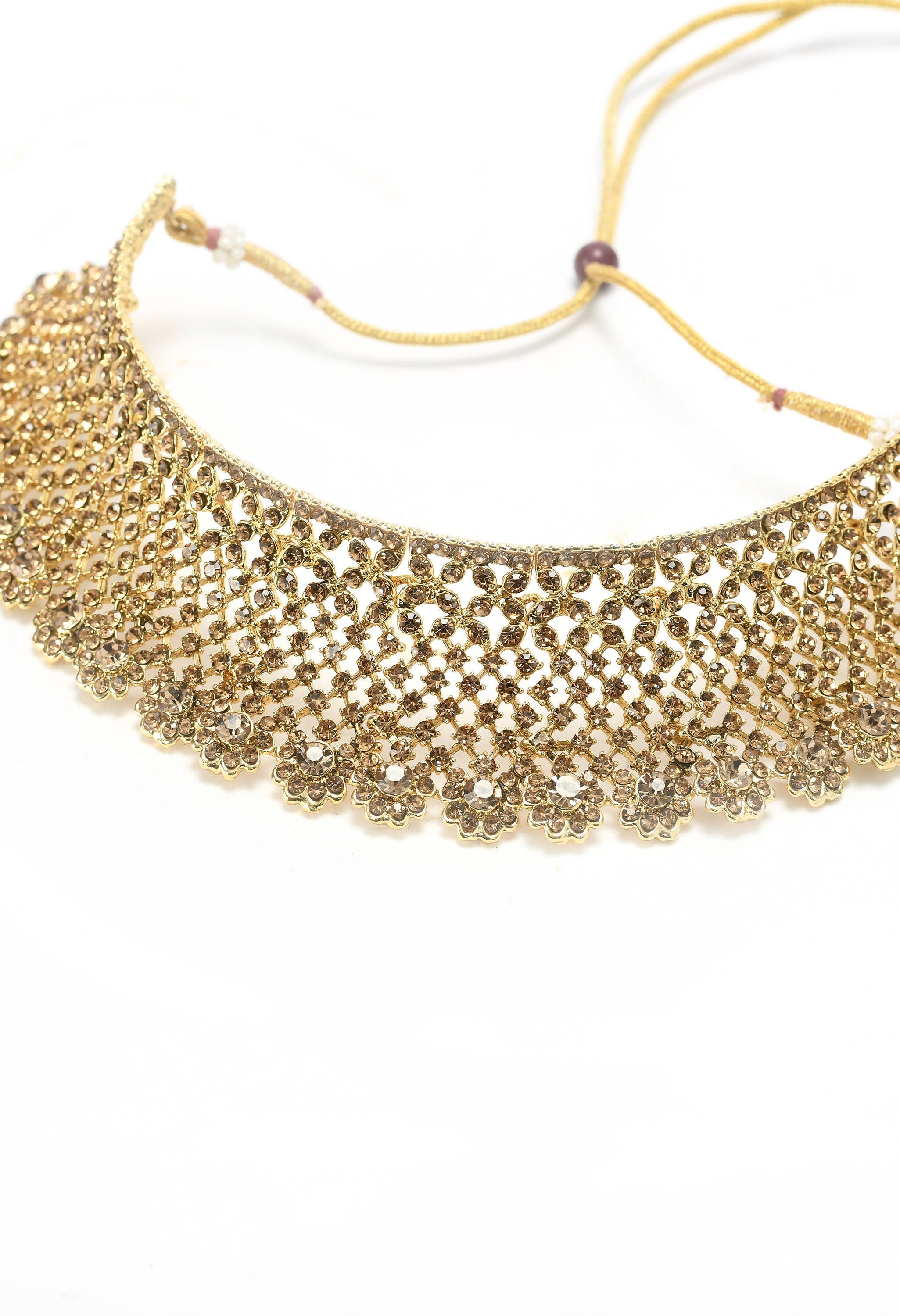 Mominos Fashion Johar Kamal Traditional Rajwadi Design Heavy Golden Color Choker Set