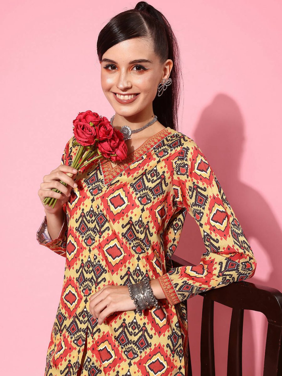 Ahalyaa Women's Traditional Wear Co-ods - Mustard