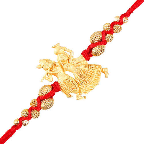 Radha Krishna Design Rakhi and Cadbury Silk Chocolates