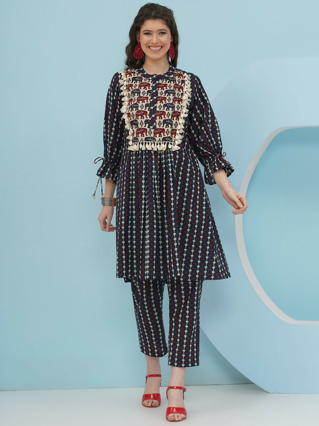 Joban Fashion Blue Printed Co Ord Set