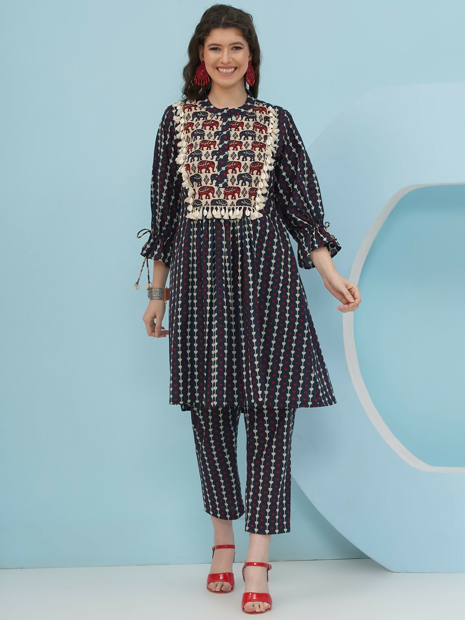 Joban Fashion Blue Printed Co Ord Set
