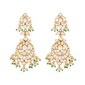 Nuyug 22K Gold Plated Chandbali Stone Drop Kundan Earrings