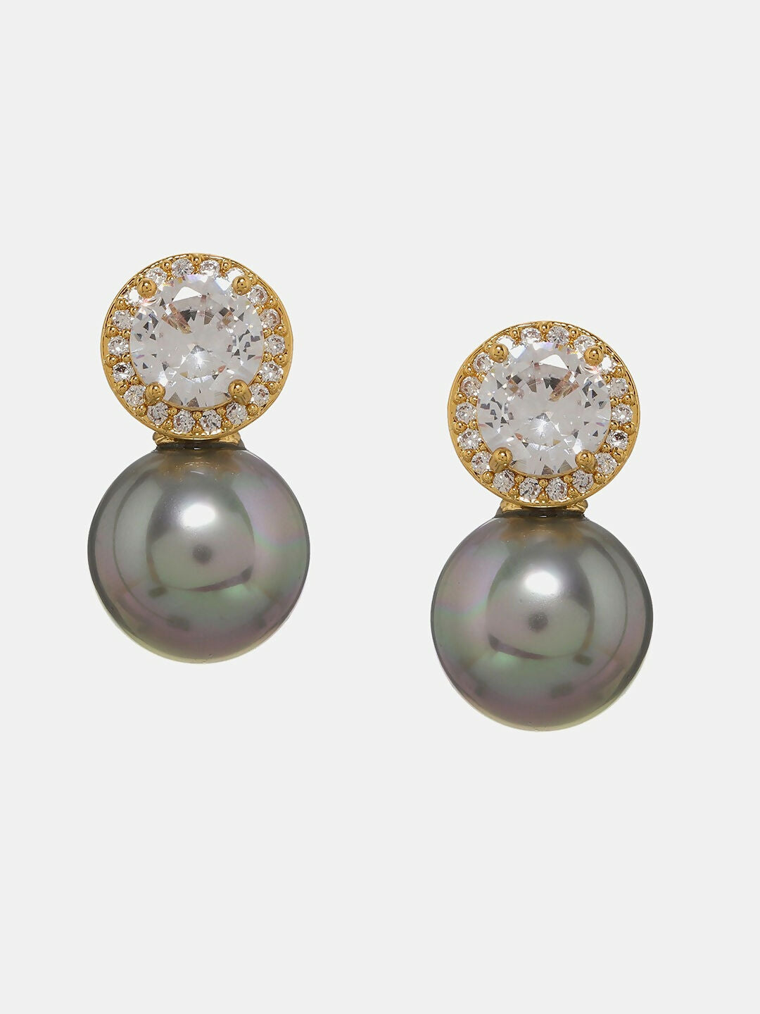 Diamond Studs with Silver Drop- Ruby Raang