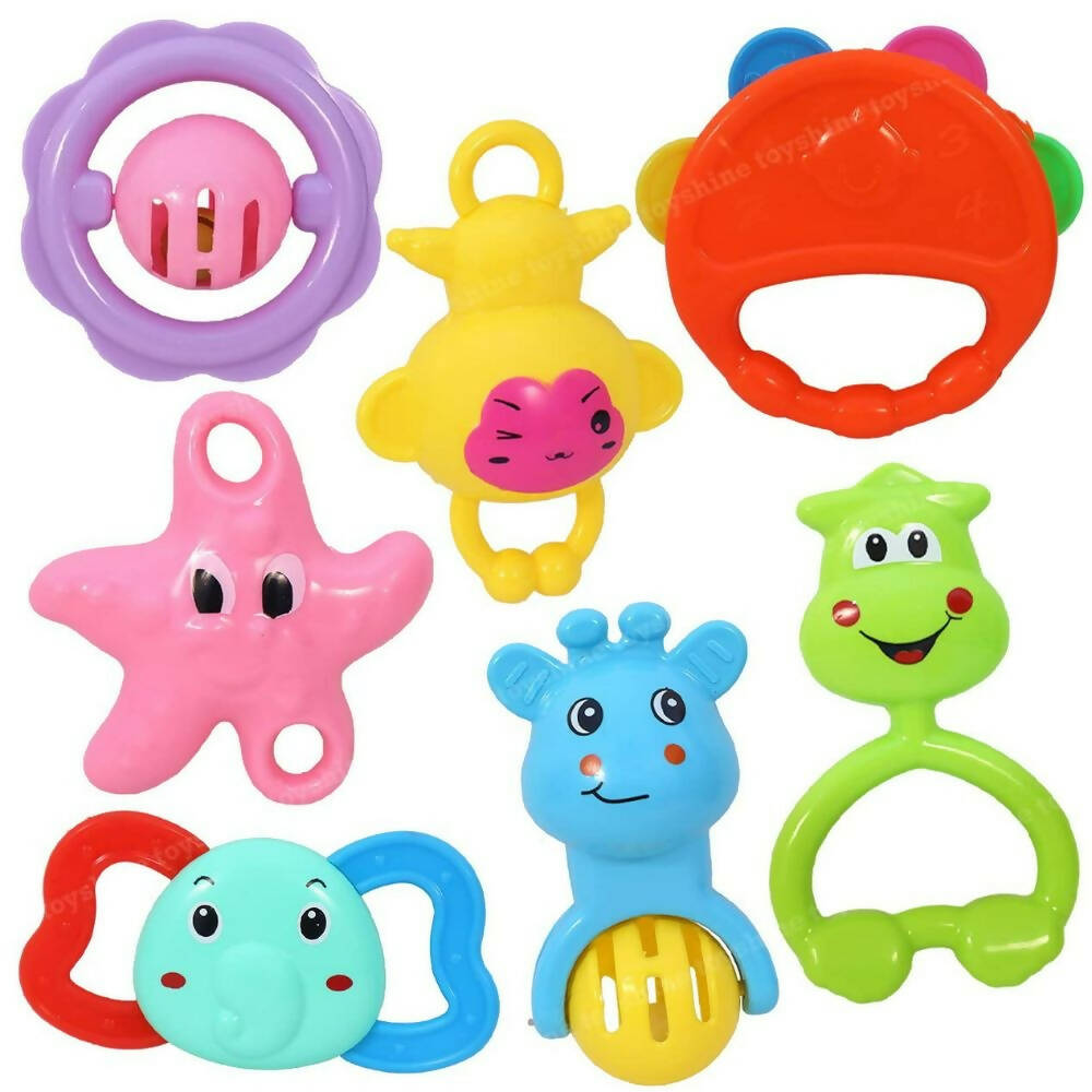 Toyshine Rattle with Teathers Combo for New Born Babies