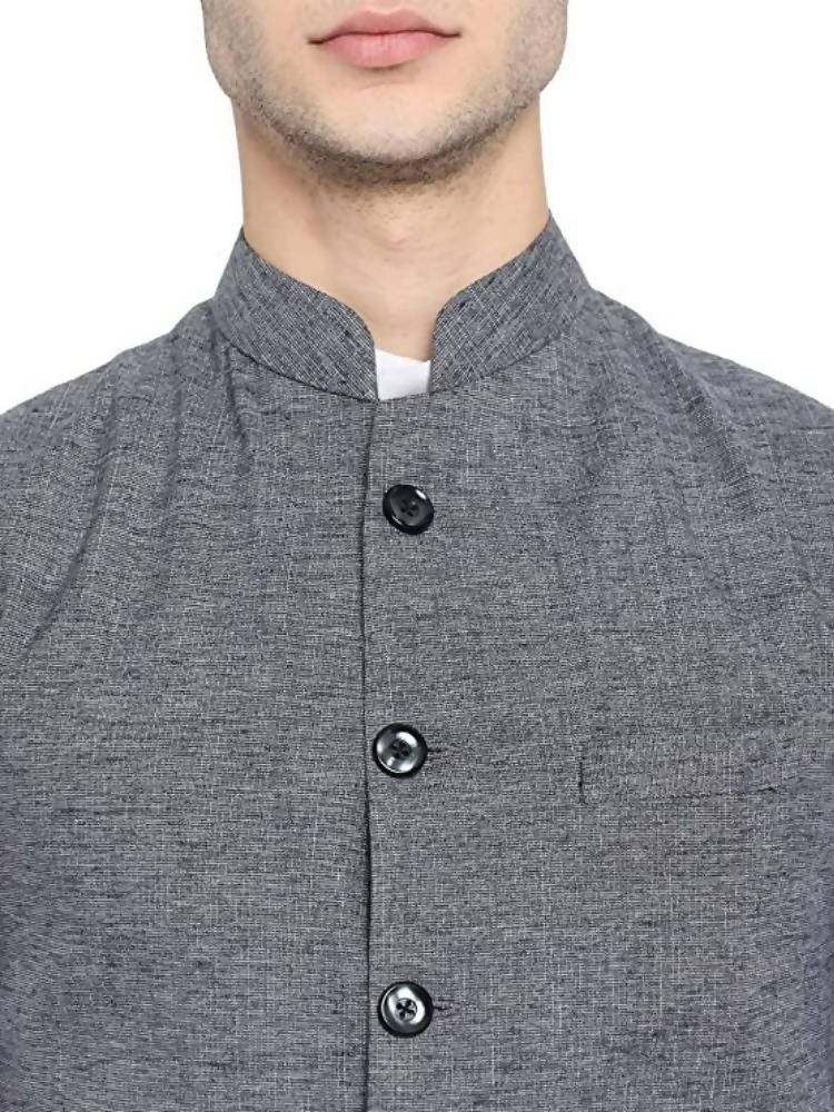 Vastraa Fusion Men's Assorted Dots Blended Festive Nehru Jacket