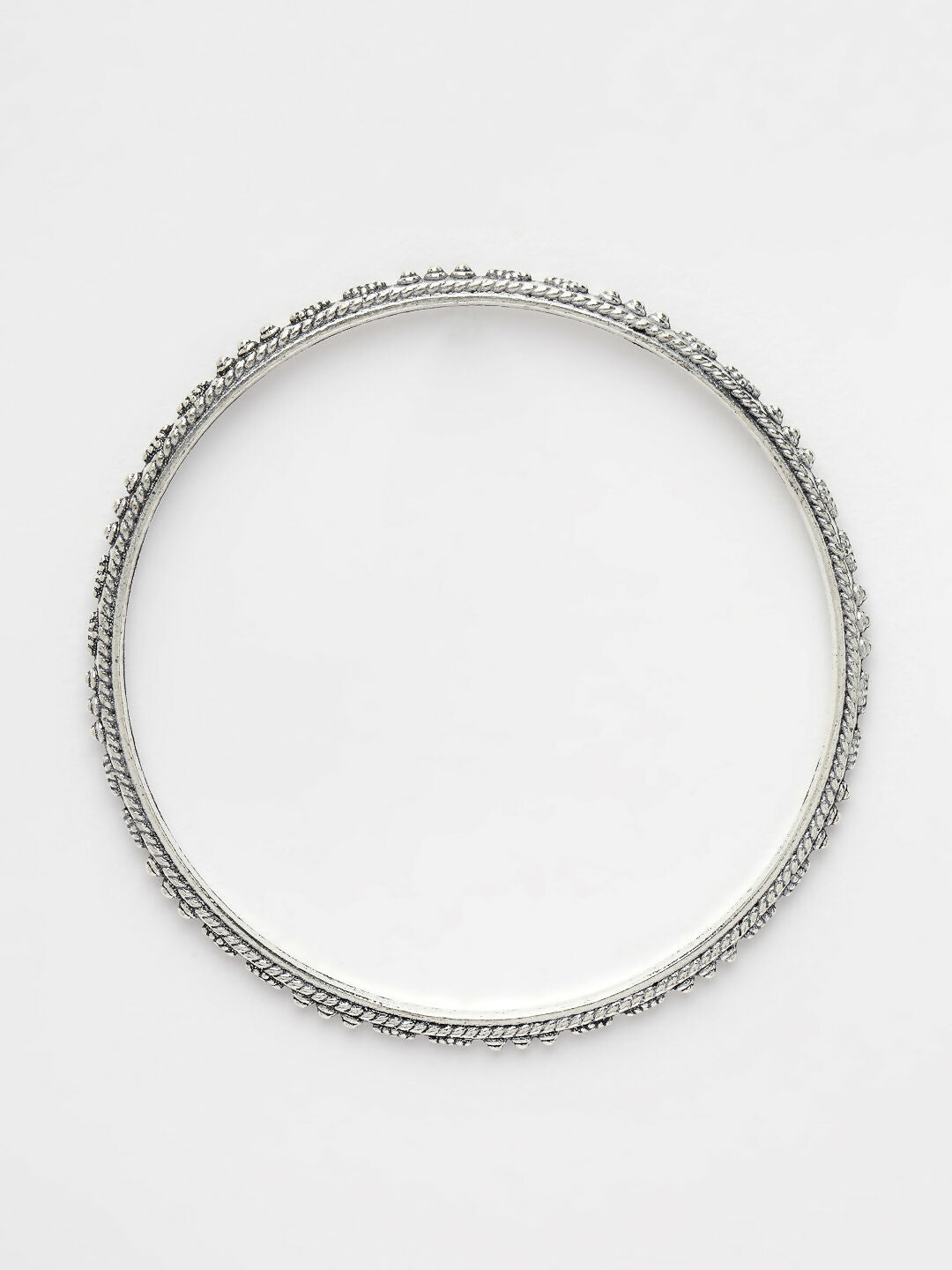 NVR Women's Set of 6 Silver-Toned German Silver Oxidised Bangles