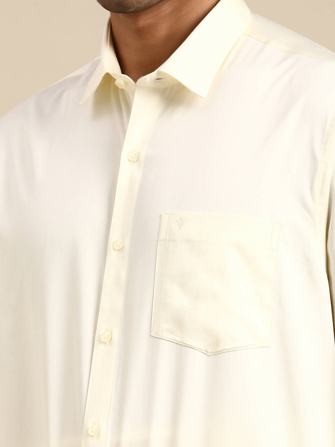 Ramraj Cotton Premium Wedding Cream Regular Dhoti, Shirt & Towel Set Golden Reward