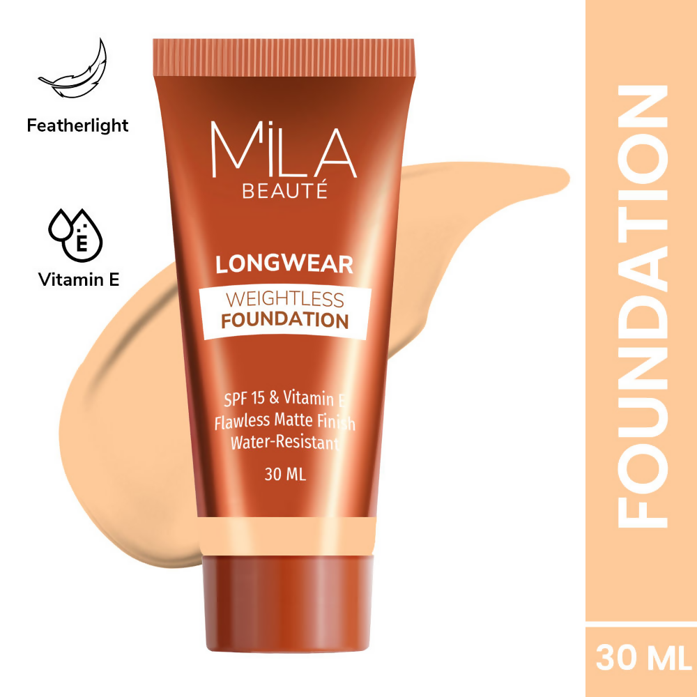 Mila Beaute Longwear Weightless Matte Finish Foundation with SPF 15 - Beige
