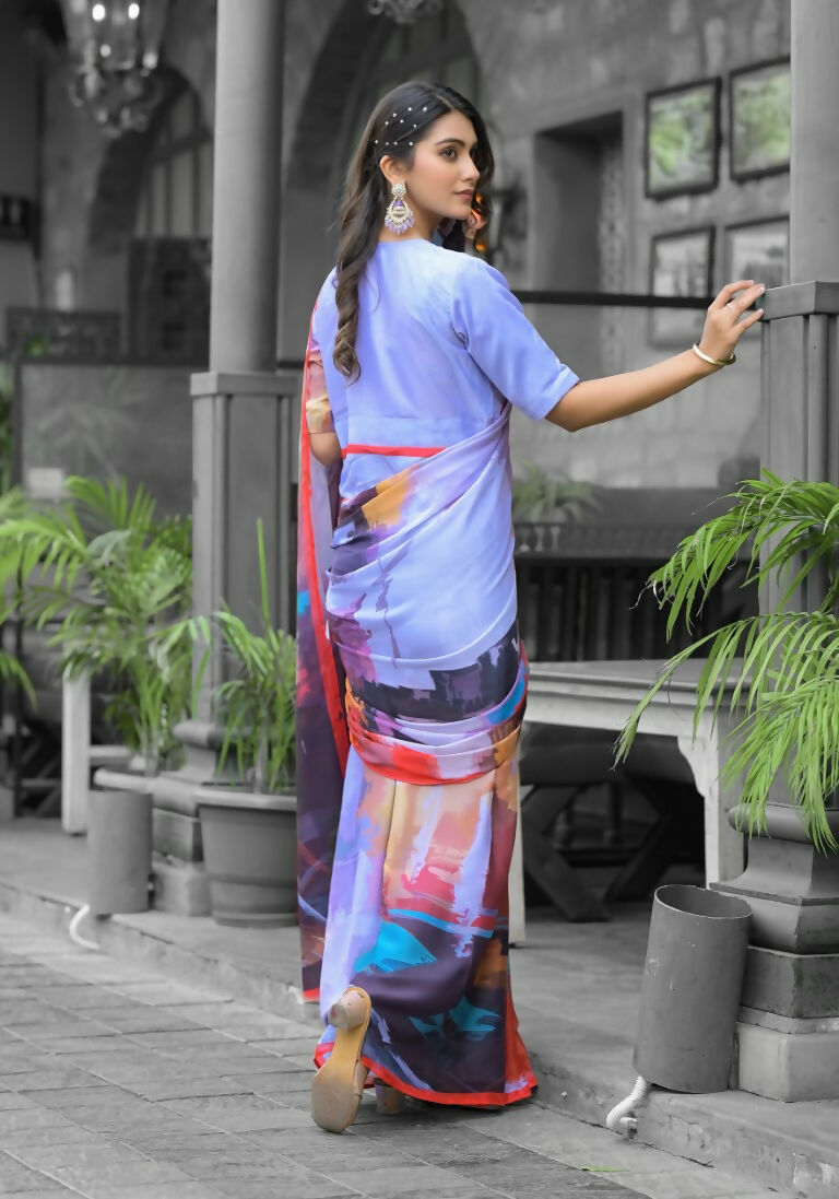 stylish Casual Multi Imported georgette Ready to Wear Fancy Saree - Ashwini