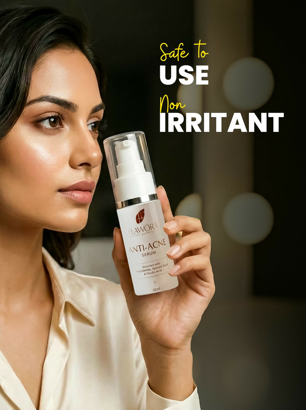 Flawora Set of Golden Glow Face Serum and Anti Acne Serum