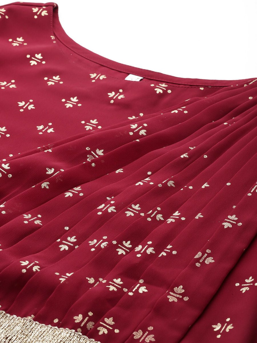 Ahalyaa Women's Traditional wear Ethnic Dress - Maroon