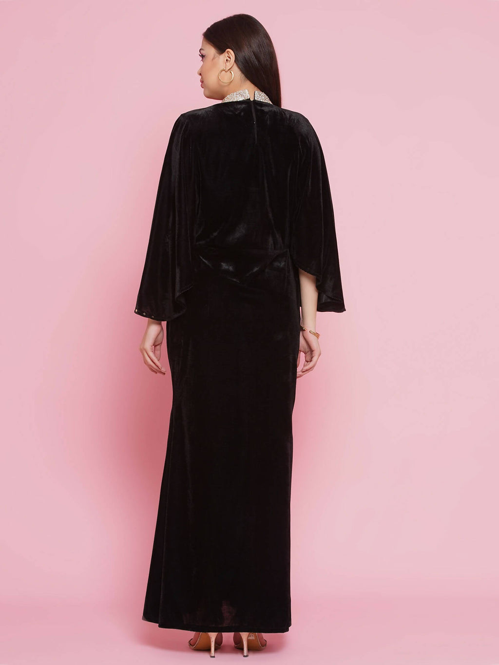Women Republic Black Velvet Embellished Gown