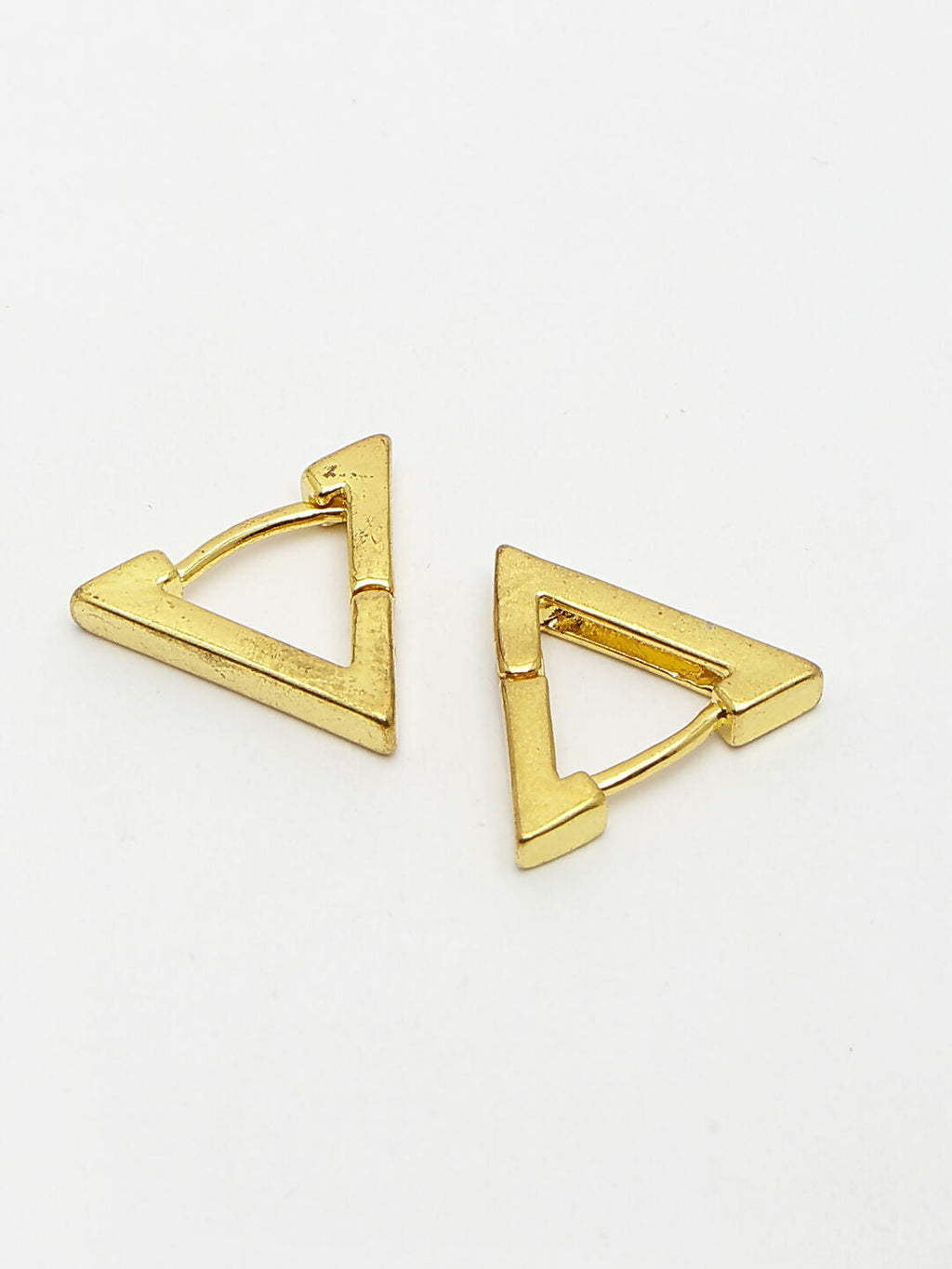 NVR Men's Gold-Polished Geometric Shape Stainless Steel Studs Earring