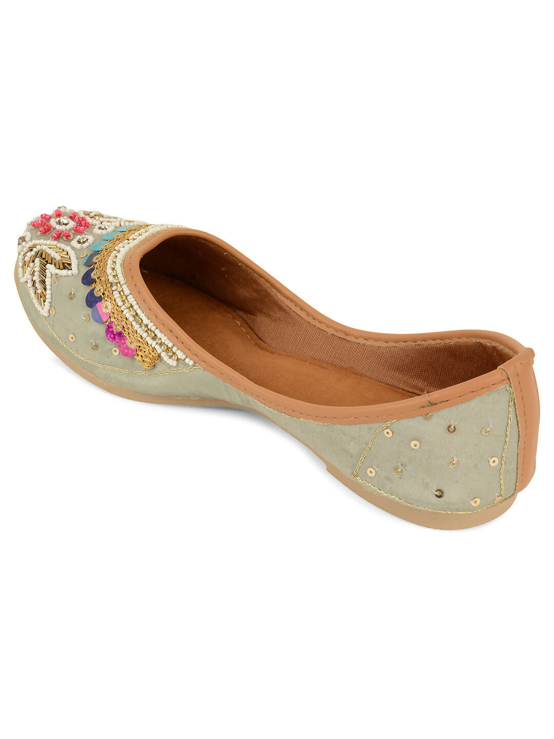 Desi Colour Women Indian Ethnic Footwear-Grey MultiColour
