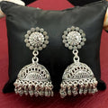 JS Fashion Designer Full Stone Oxidized Silver Earrings for Women