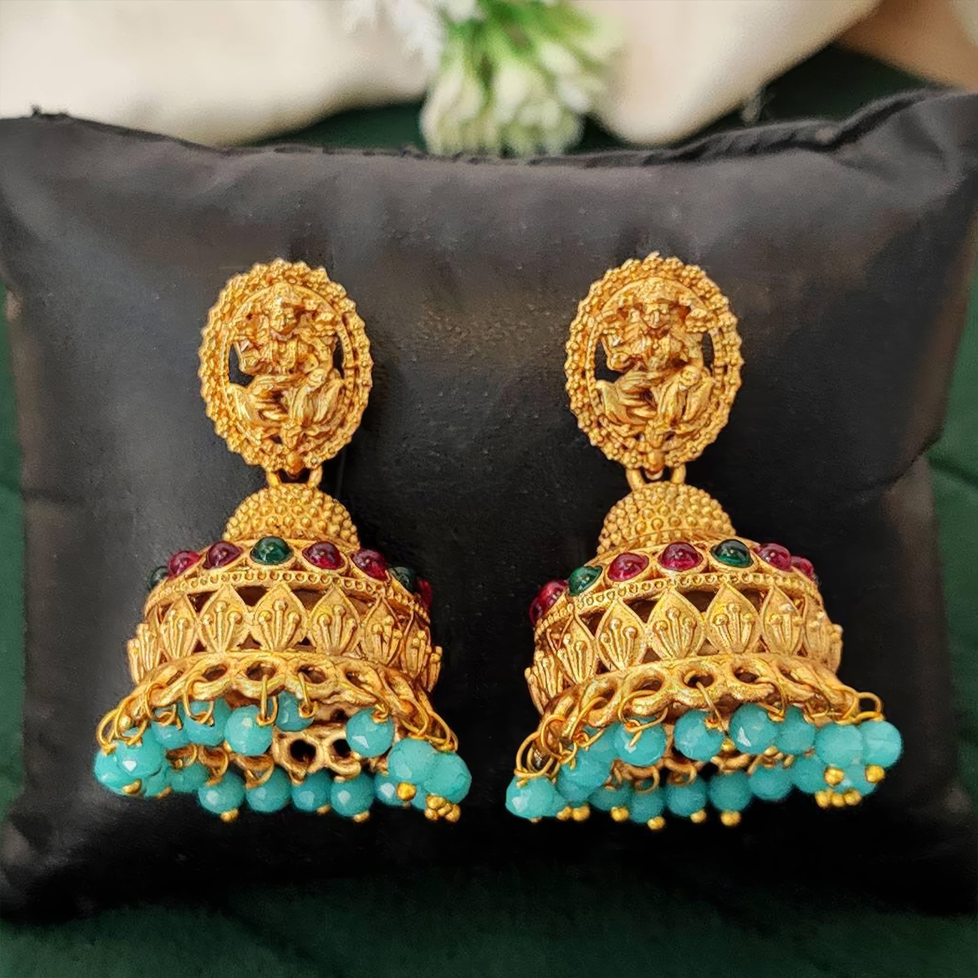 JS Fashion Antique Rajwadi Temple Designer Jhumka Earrings for Women & Girls