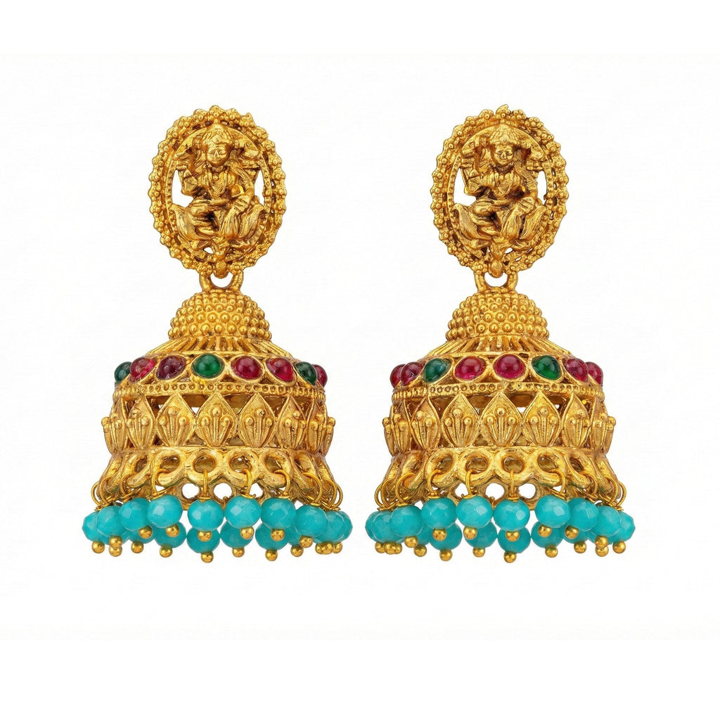 JS Fashion Antique Rajwadi Temple Designer Jhumka Earrings for Women & Girls