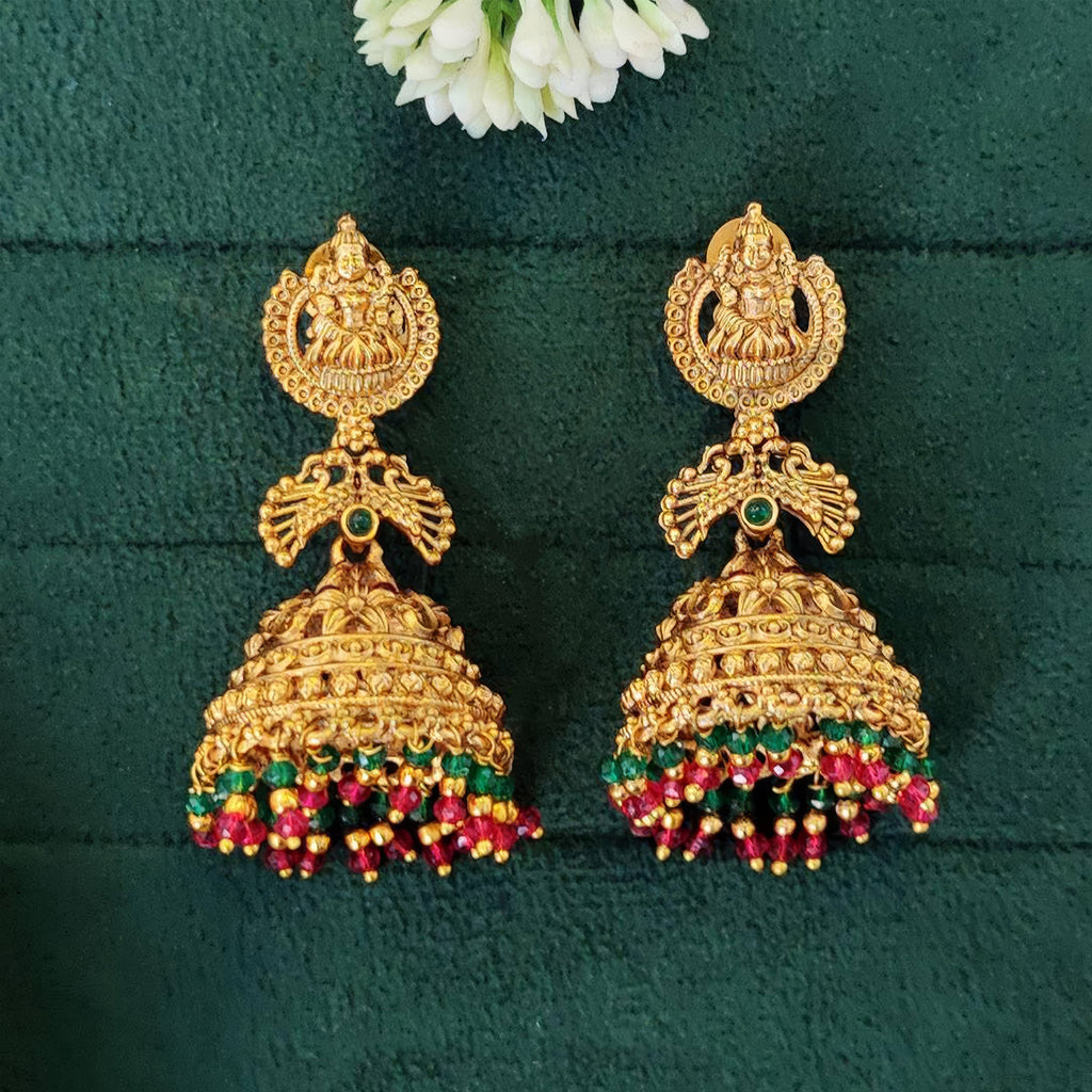 JS Fashion Rajwadi Polish Traditional Temple Earrings for Women & Girls