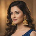 JS Fashion Antique Rajwadi Temple Jhumka with Pearls for Women & Girls