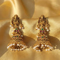 JS Fashion Traditional Rajwadi Pearl Temple Jhumka Earrings for Women & Girls