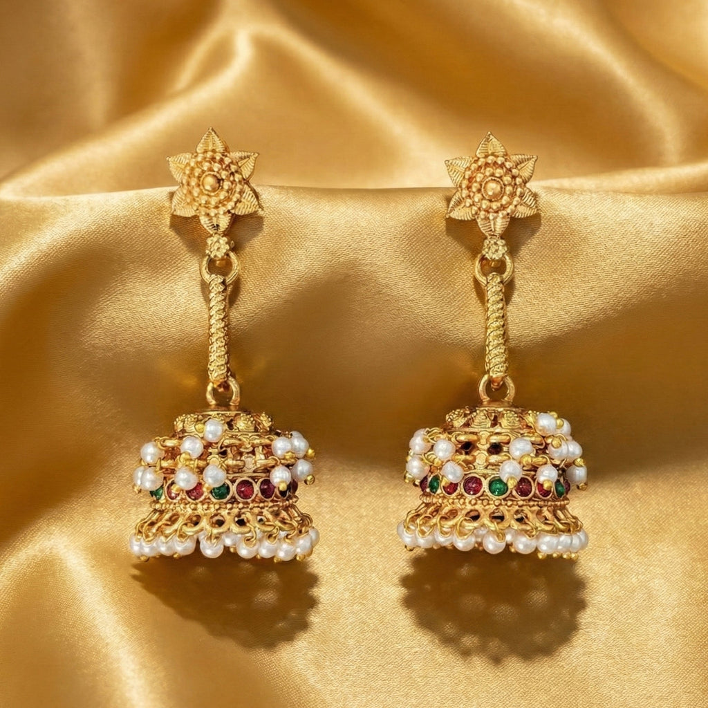 JS Fashion Traditional Rajwadi Jhumka Earrings for Women & Girls
