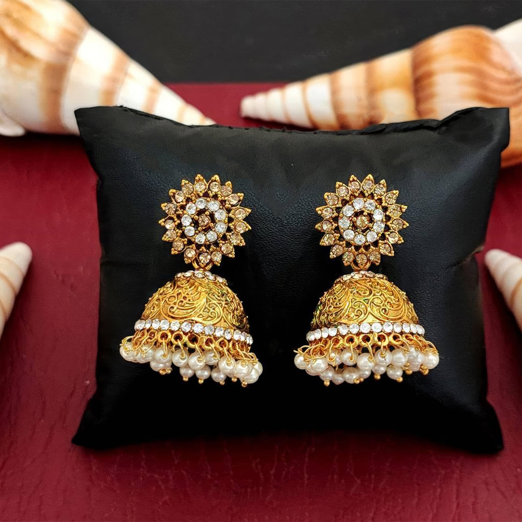 JS Fashion Sunflower Bell Style Bollywood Antique Earrings for Women & Girls