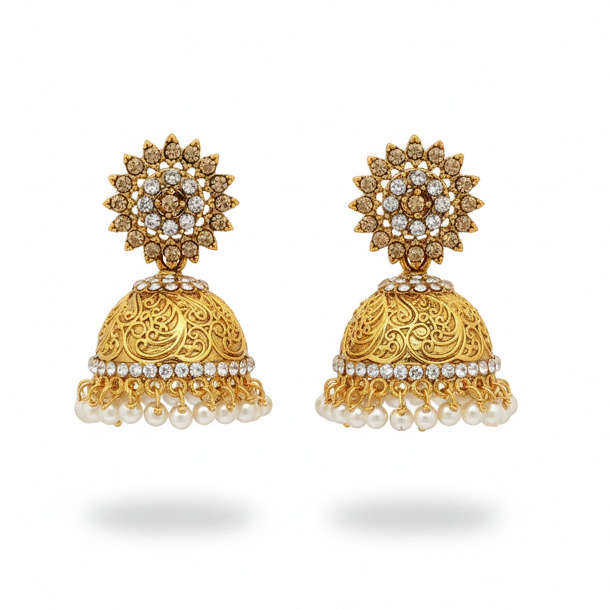 JS Fashion Sunflower Bell Style Bollywood Antique Earrings for Women & Girls