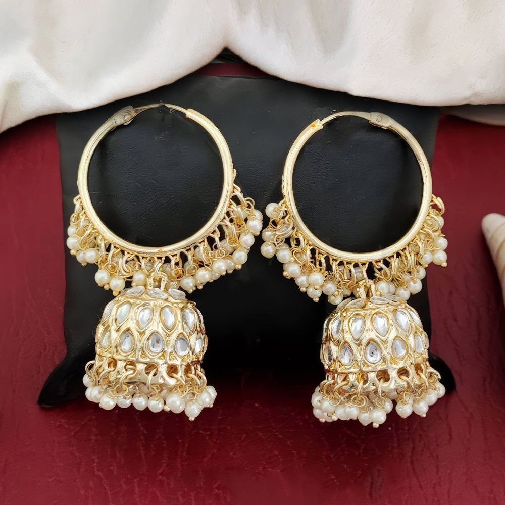JS Fashion Antique High Gold Polish Earrings Set – Full Stone Fancy Jewelry for Women’s Party & Festive Wear