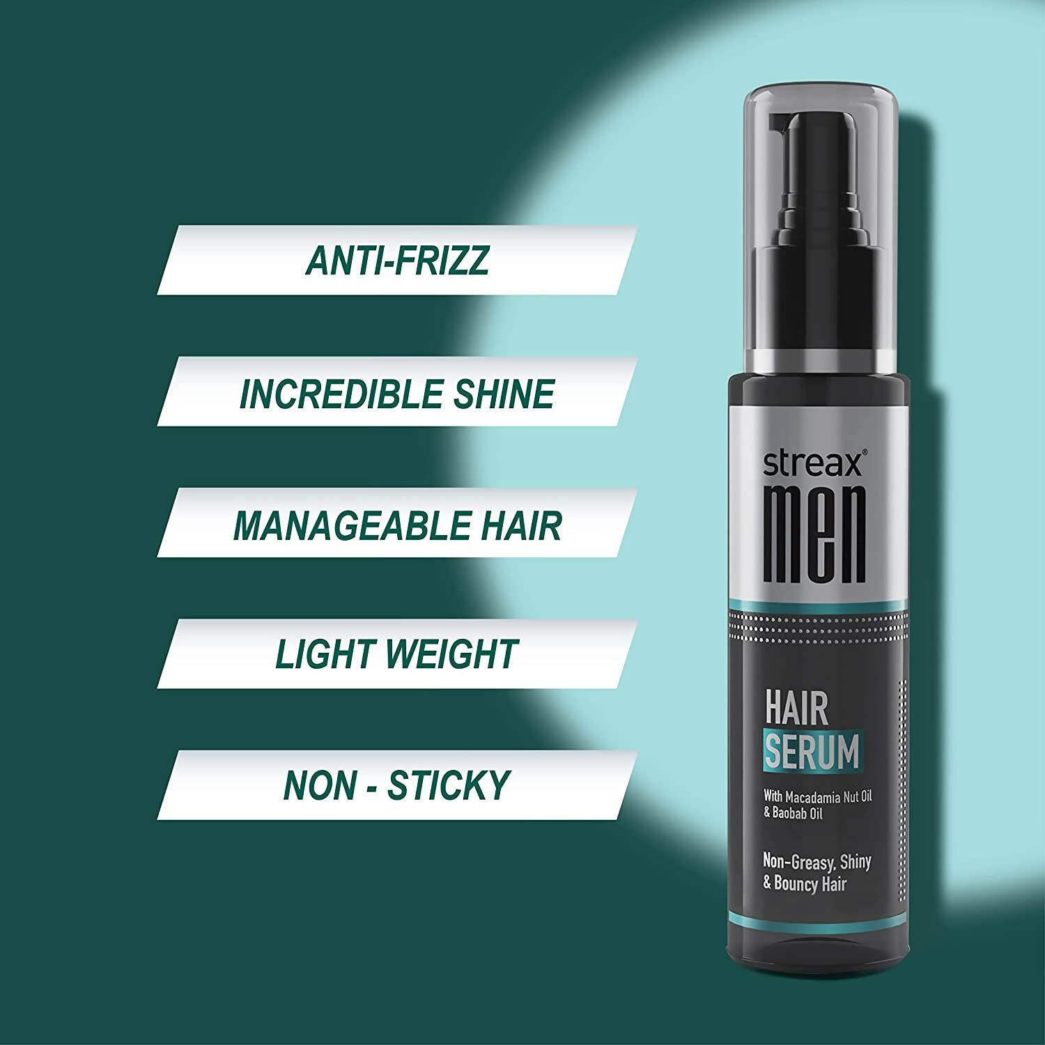 Streax Hair Serum With Macadamia Nut Oil & Baobab Oil For Men