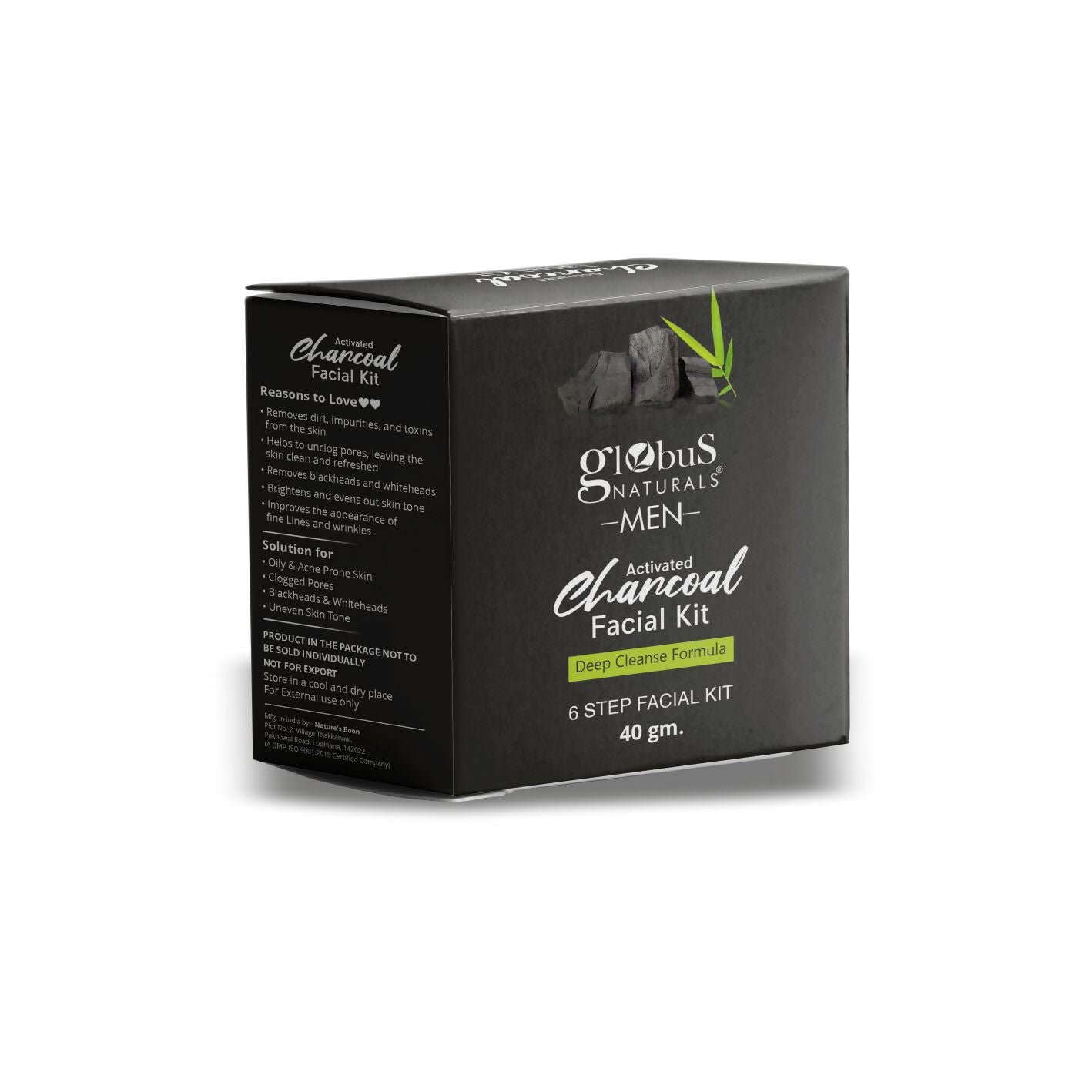 Globus Naturals Anti-Pollution Charcoal Men 6 Step Facial Kit