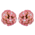 Trendoo Jewelry Gold-Polished Stylish Fancy Party Wear Pink Studs